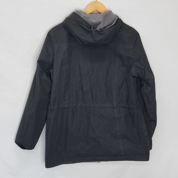 UNBRANDED Reversible Black Rain material to Gray fuzzy material hooded zip up - Picture 7 of 16